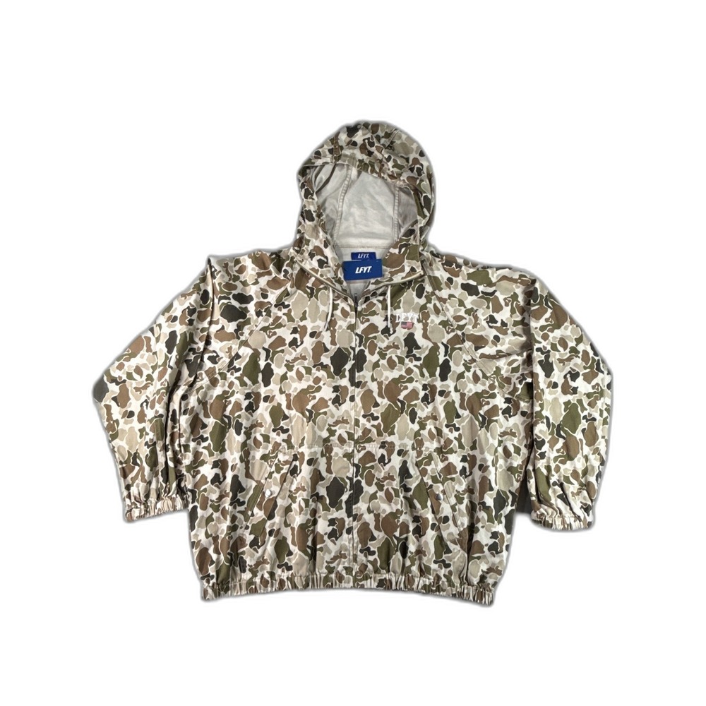 LFYT Camo Hooded Jacket Mens Camouflage Outdoor Full Zip Lightweight